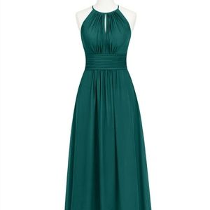 Azazie Bonnie dress in peacock bridesmaid formal dress